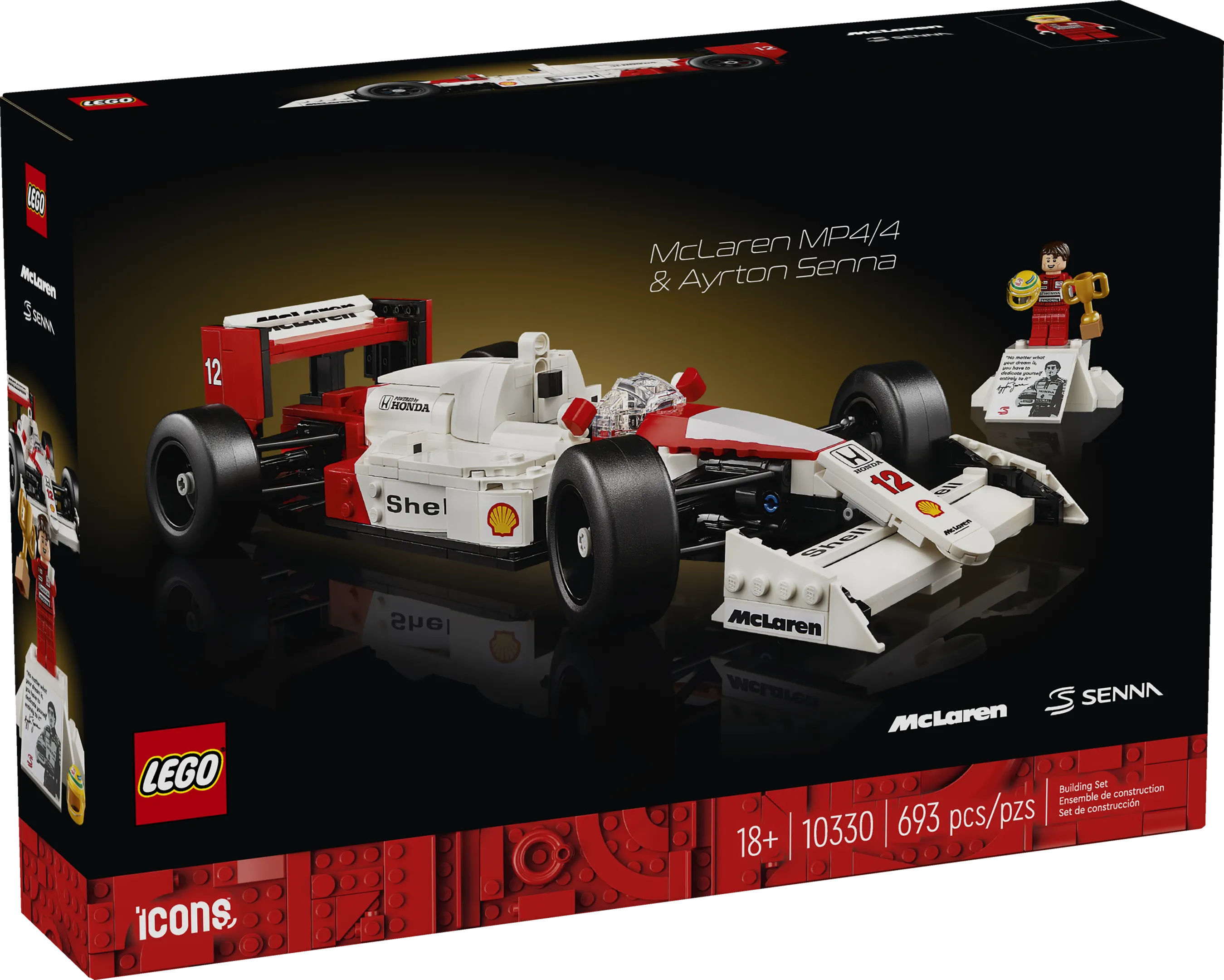 McLaren F1 HEKORSA-Edition 限定999台4台Set LEGO Icons McLaren MP4/4 & Ayrton Senna • Set 10330