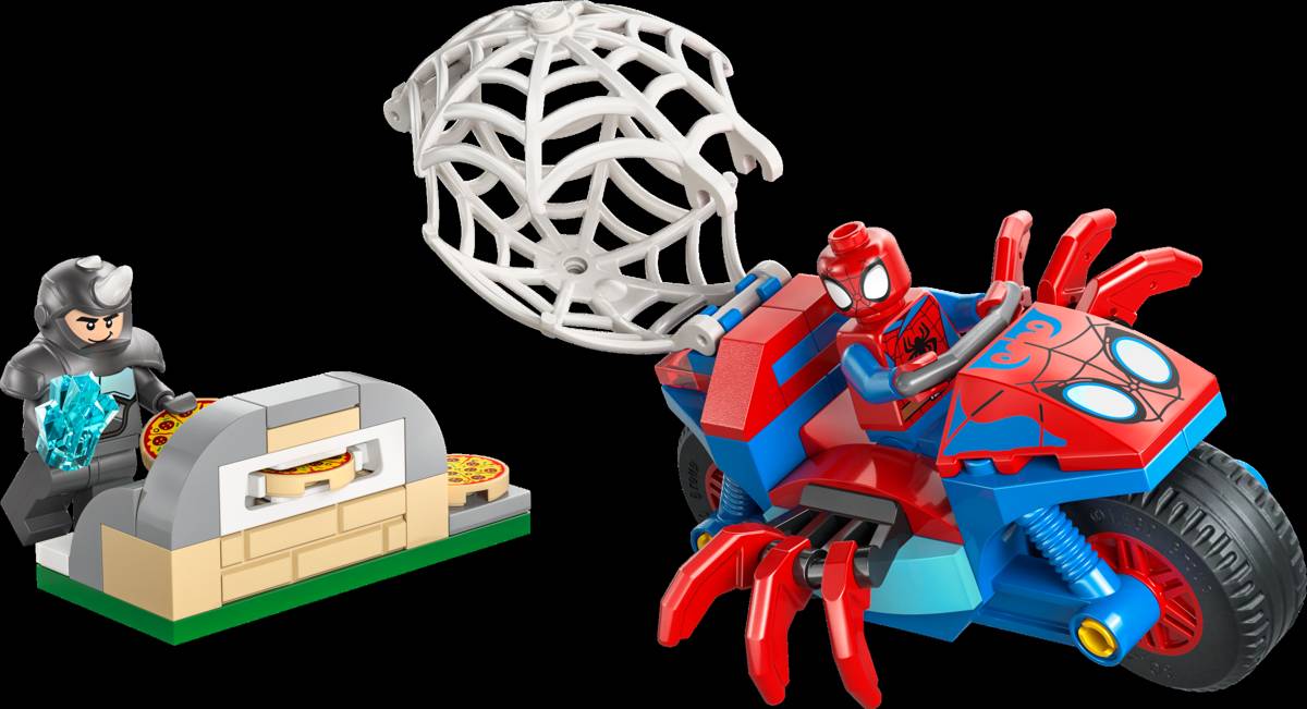 LEGO Marvel Spider-Man Spidey on his Motorcycle vs. Rhino