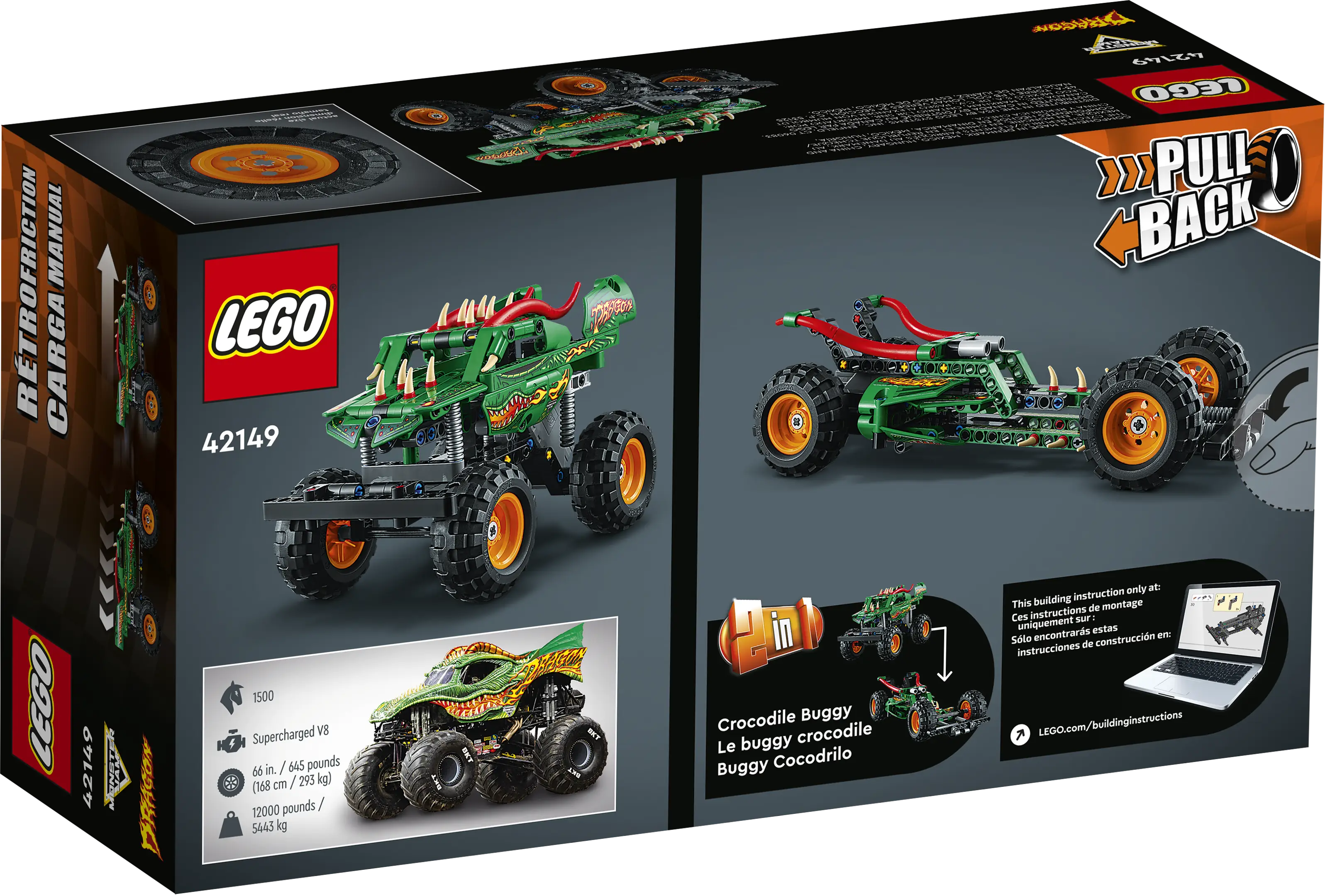 LEGO Technic Monster Jam Dragon • Set 42149 • SetDB LEGO Technic Monster Jam Dragon • Set 42149 • SetDB