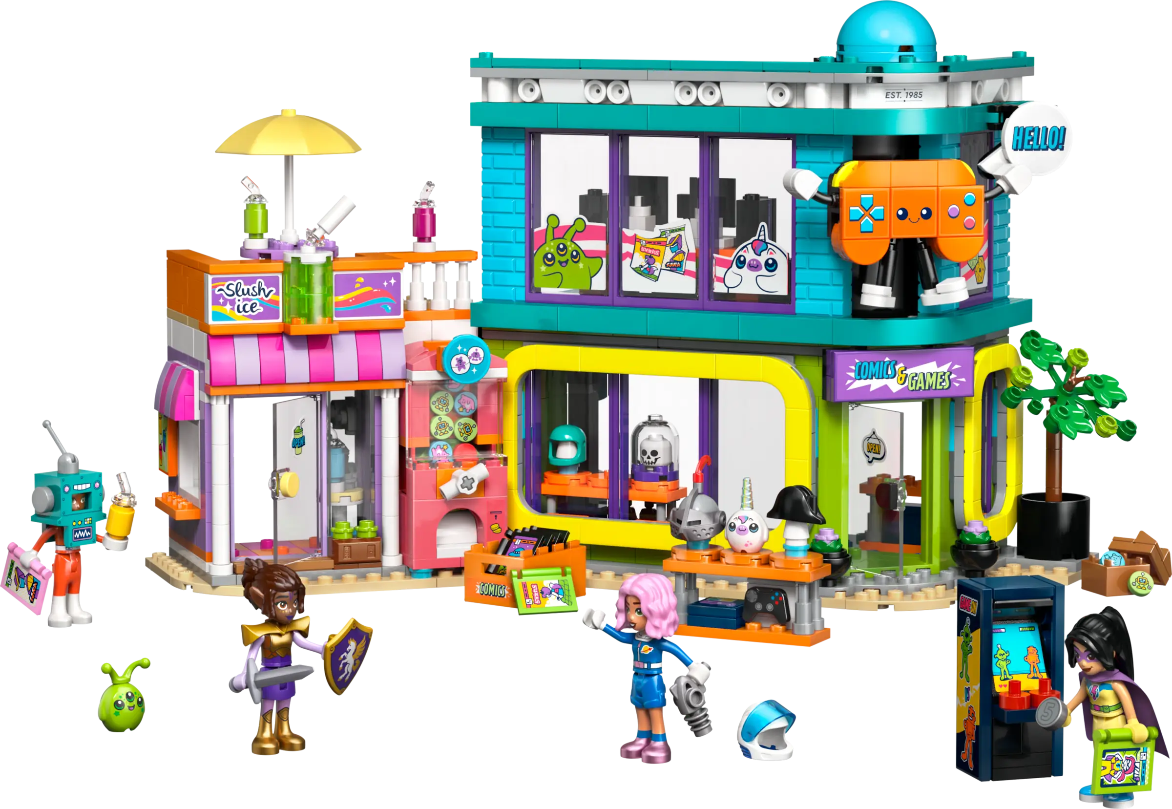 LEGO Friends Comic Book and Game Store • Set 42674 • SetDB - Main Image