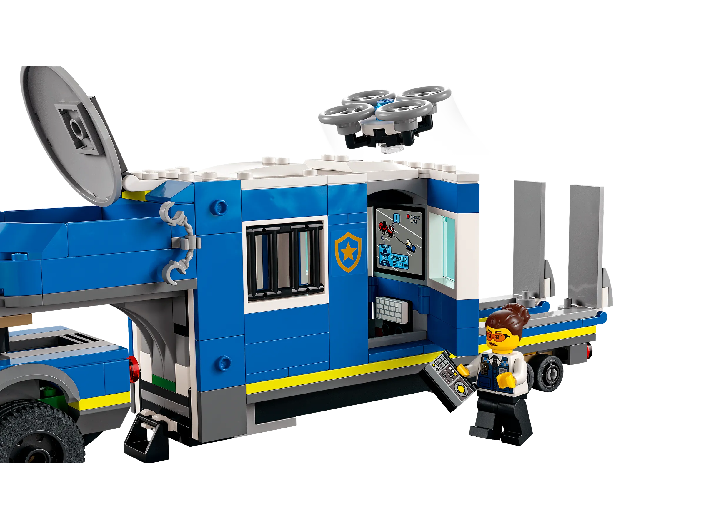 City Police Mobile Command Truck newest Toy, 60315 with Prison Trailer,Drone,