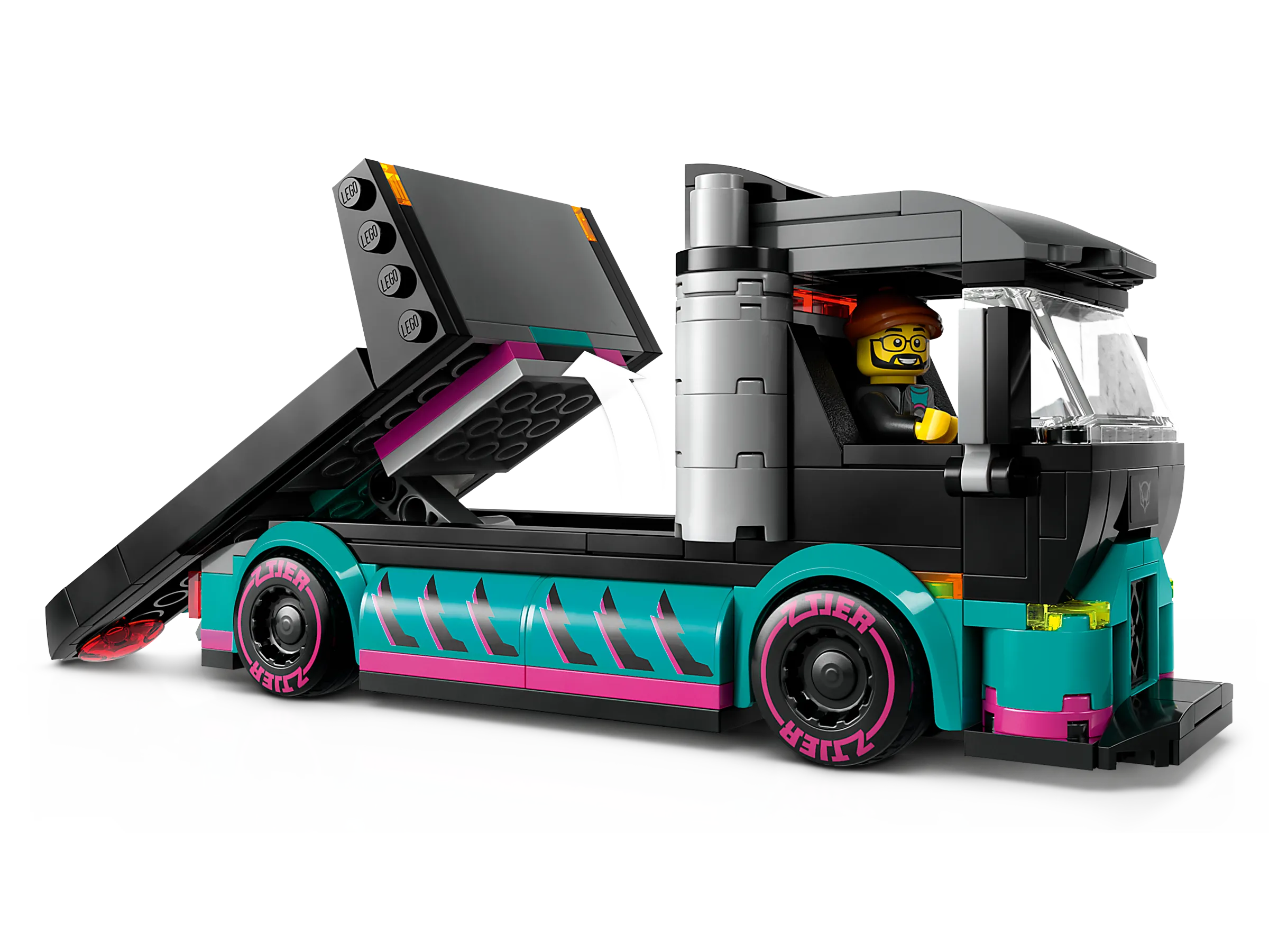 Lego City Lego Mercedes Benz Actros Race Car And Car Carrier Truck