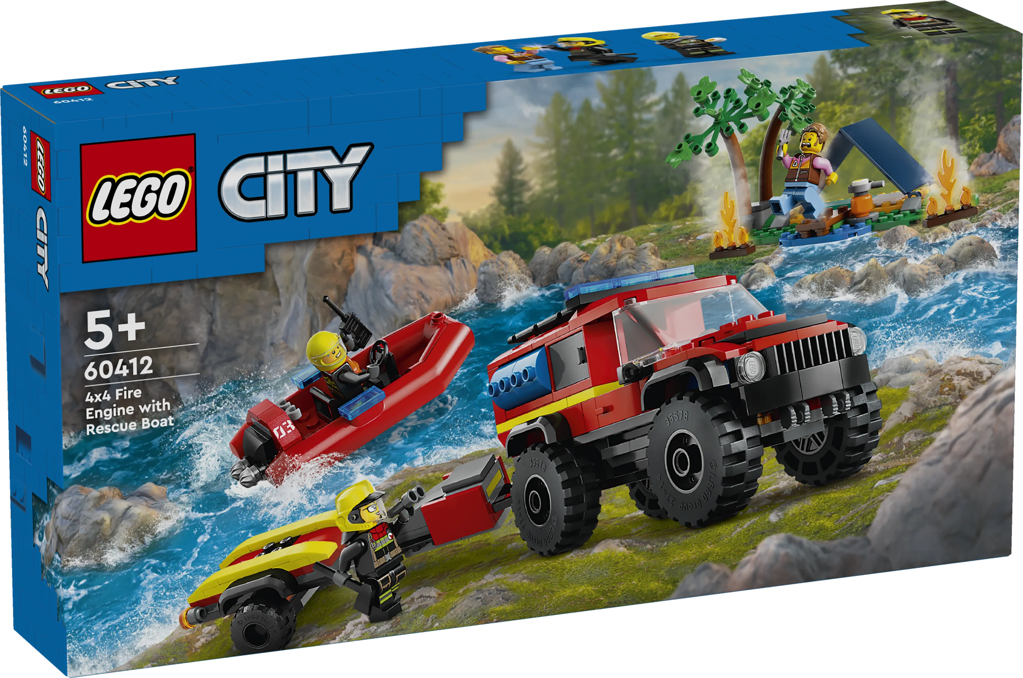 LEGO City 4x4 Fire Truck with Rescue Boat • Set 60412