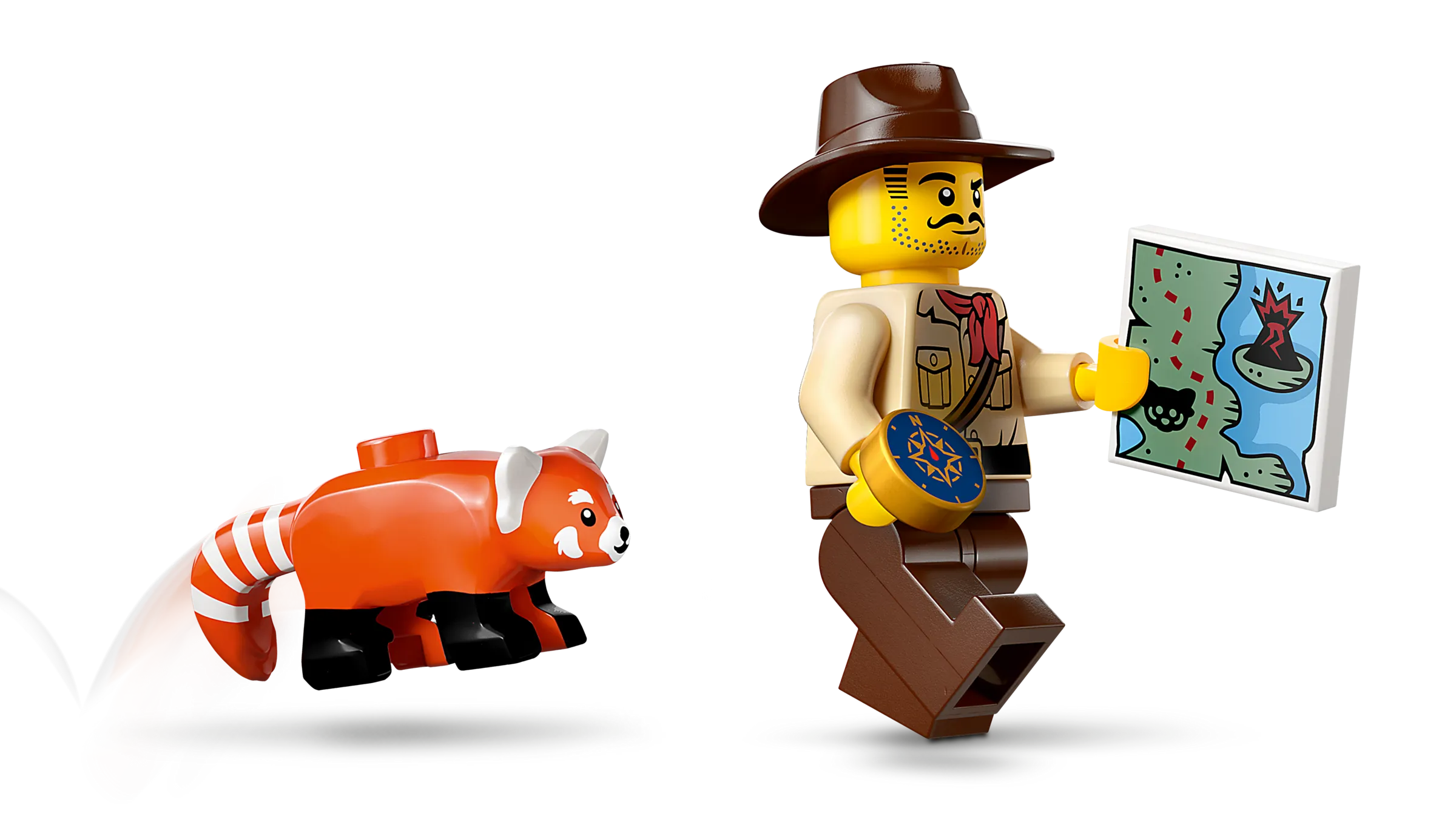 Red utensilios panda lego set