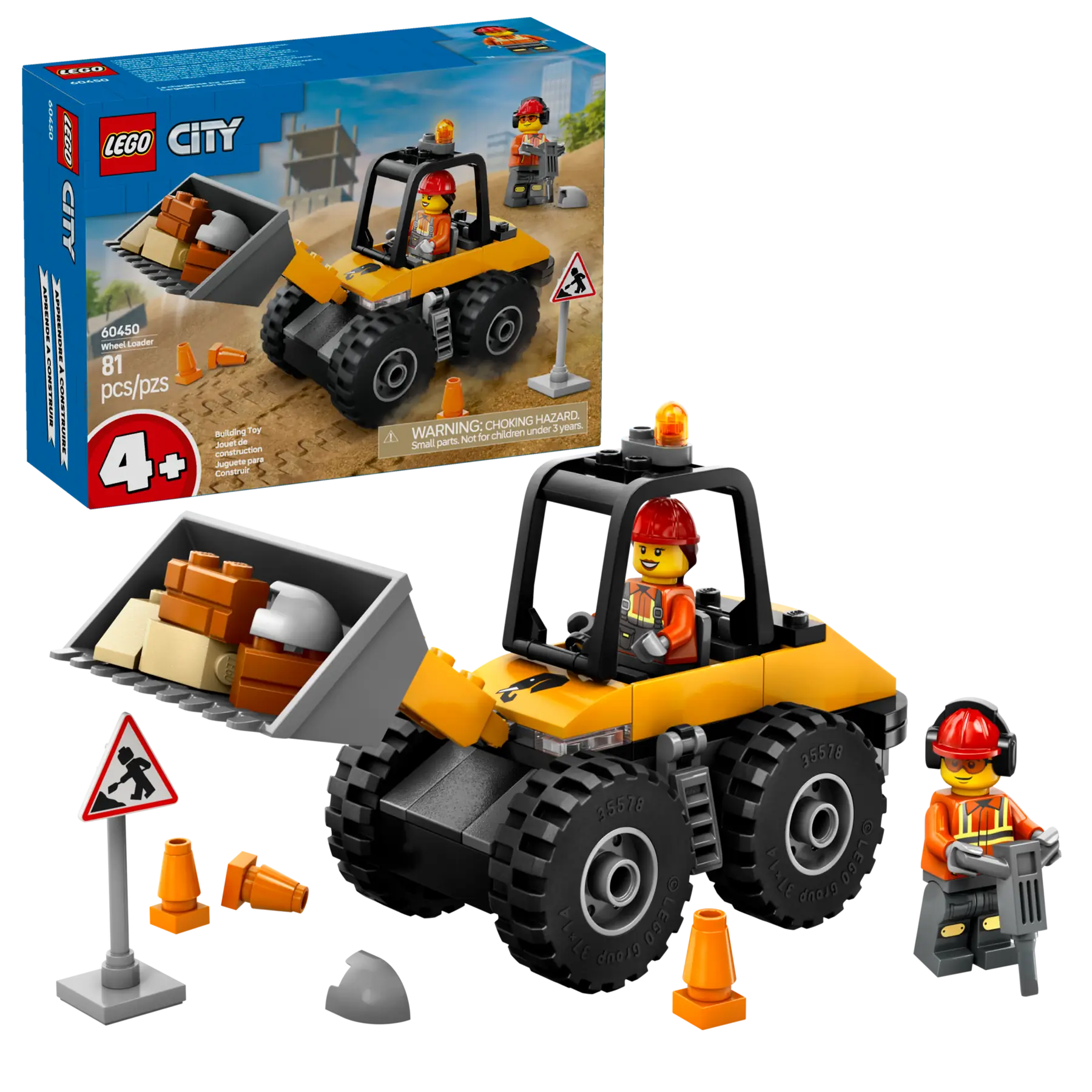 LEGO City Yellow Construction Wheel Loader • Set 60450
