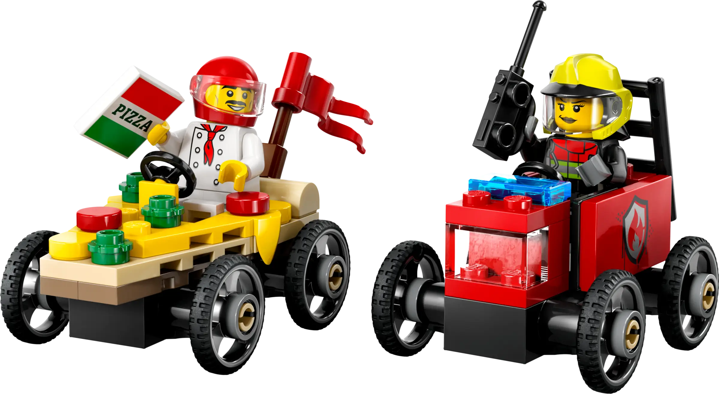 チャコ　3点 LEGO City Pizza vs. Fire Truck Race Car Pack • Set 60458
