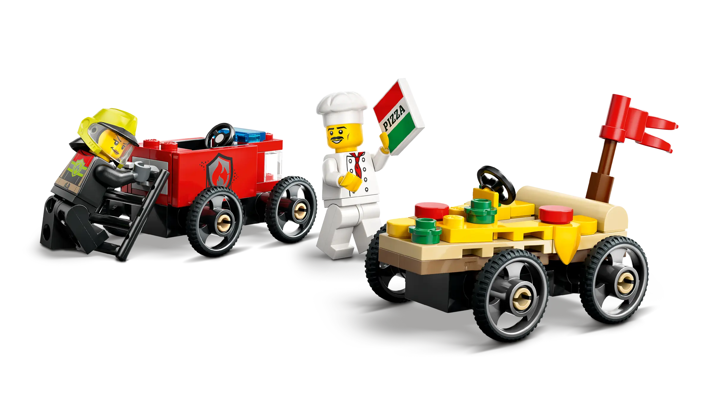 LEGO City Pizza vs. Fire Truck Race Car Pack • Set 60458