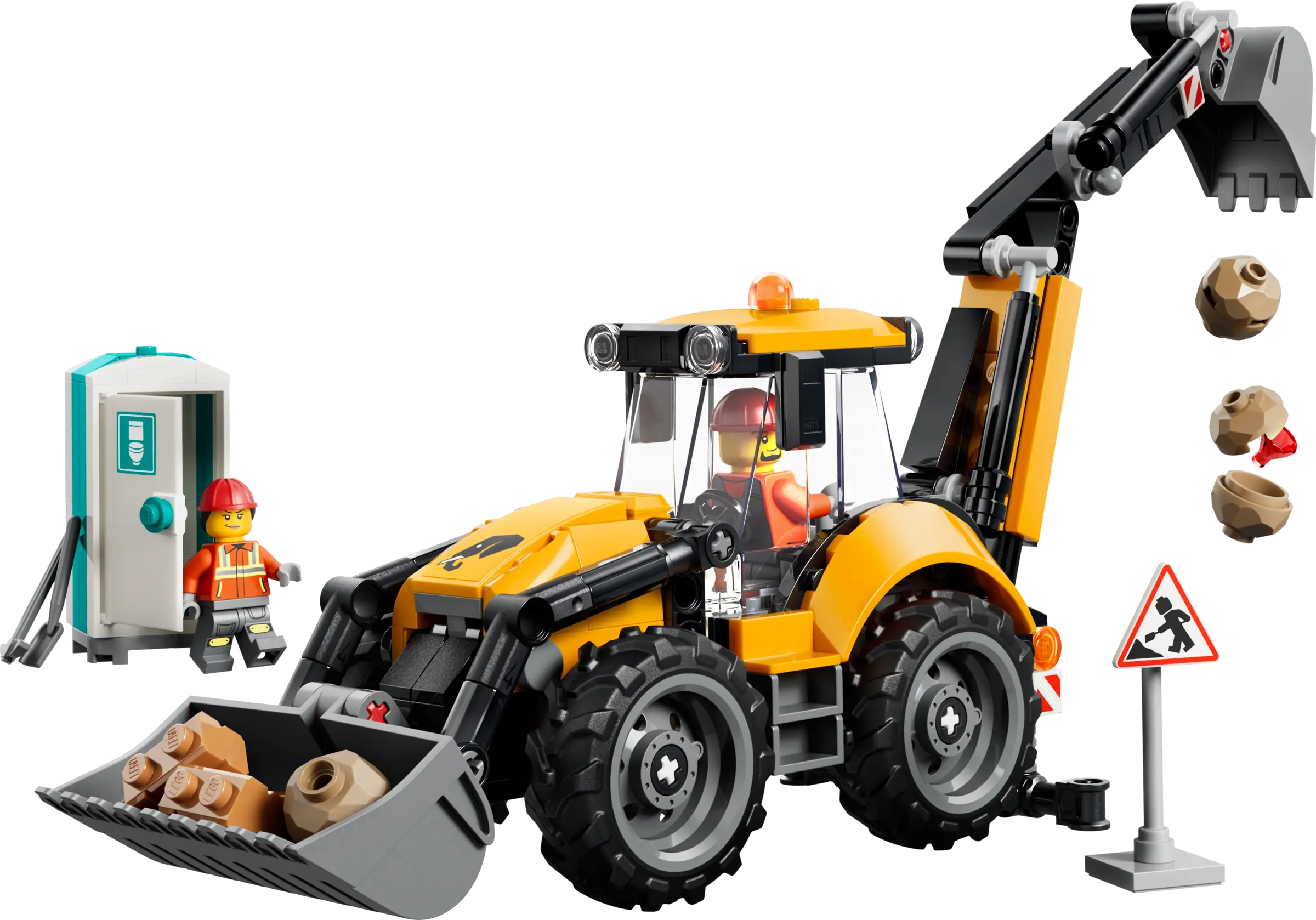 3点セット LEGO City Yellow Backhoe Loader • Set 60480 • SetDB