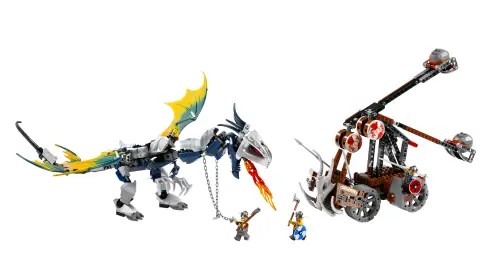 LEGO Vikings Viking Double Catapult vs. the Armored Ofnir Dragon