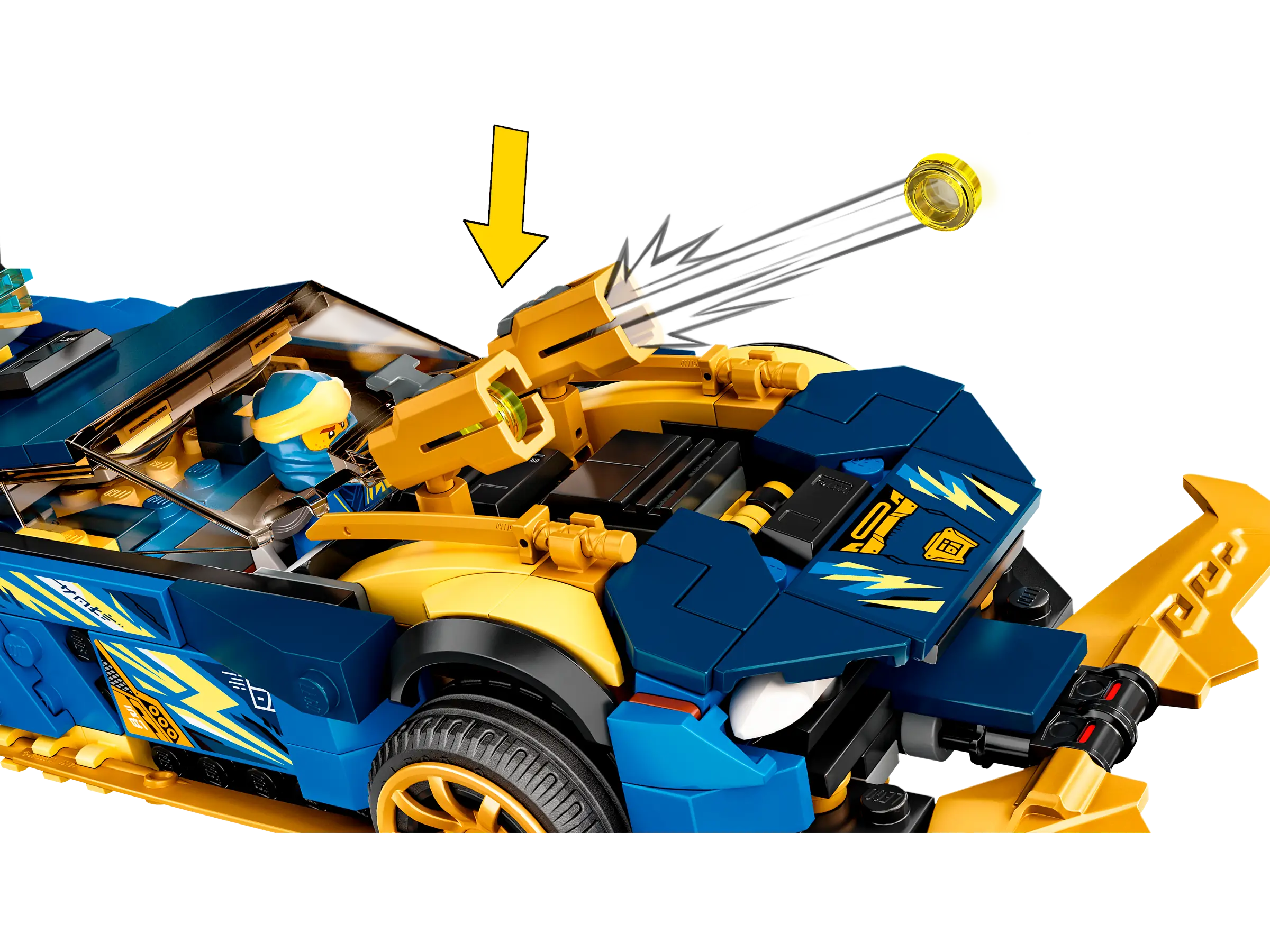 NINJAGO Jay and 2024 Nya’s Race Car EVO Set 71776 with Toy Helicopter -lks43