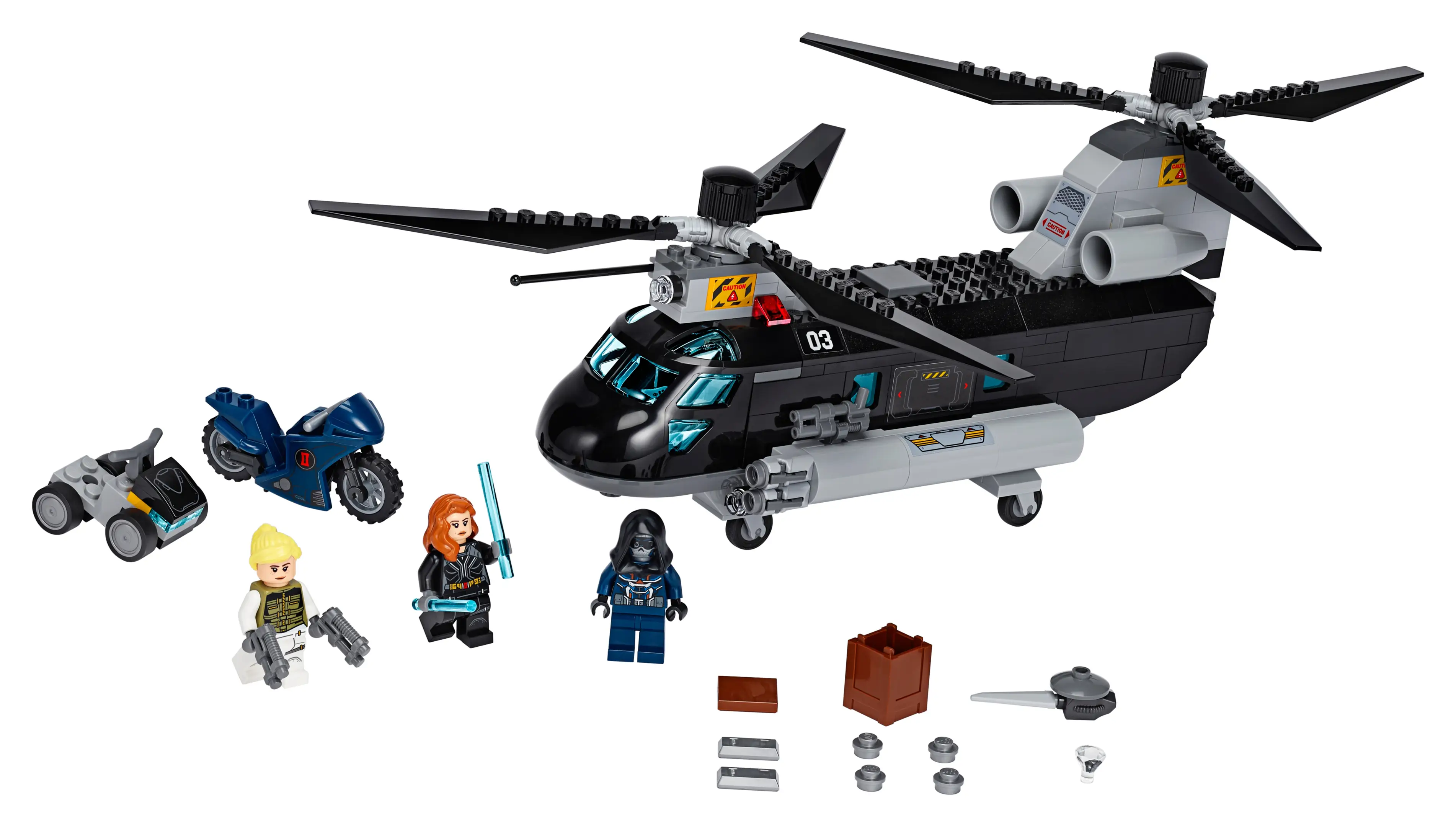 LEGO Marvel Black Widow s Helicopter Chase Set 76162