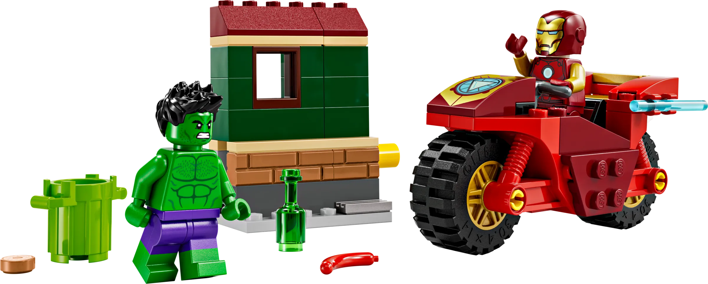 LEGO Marvel Iron Man with Bike and The Hulk Set 76287