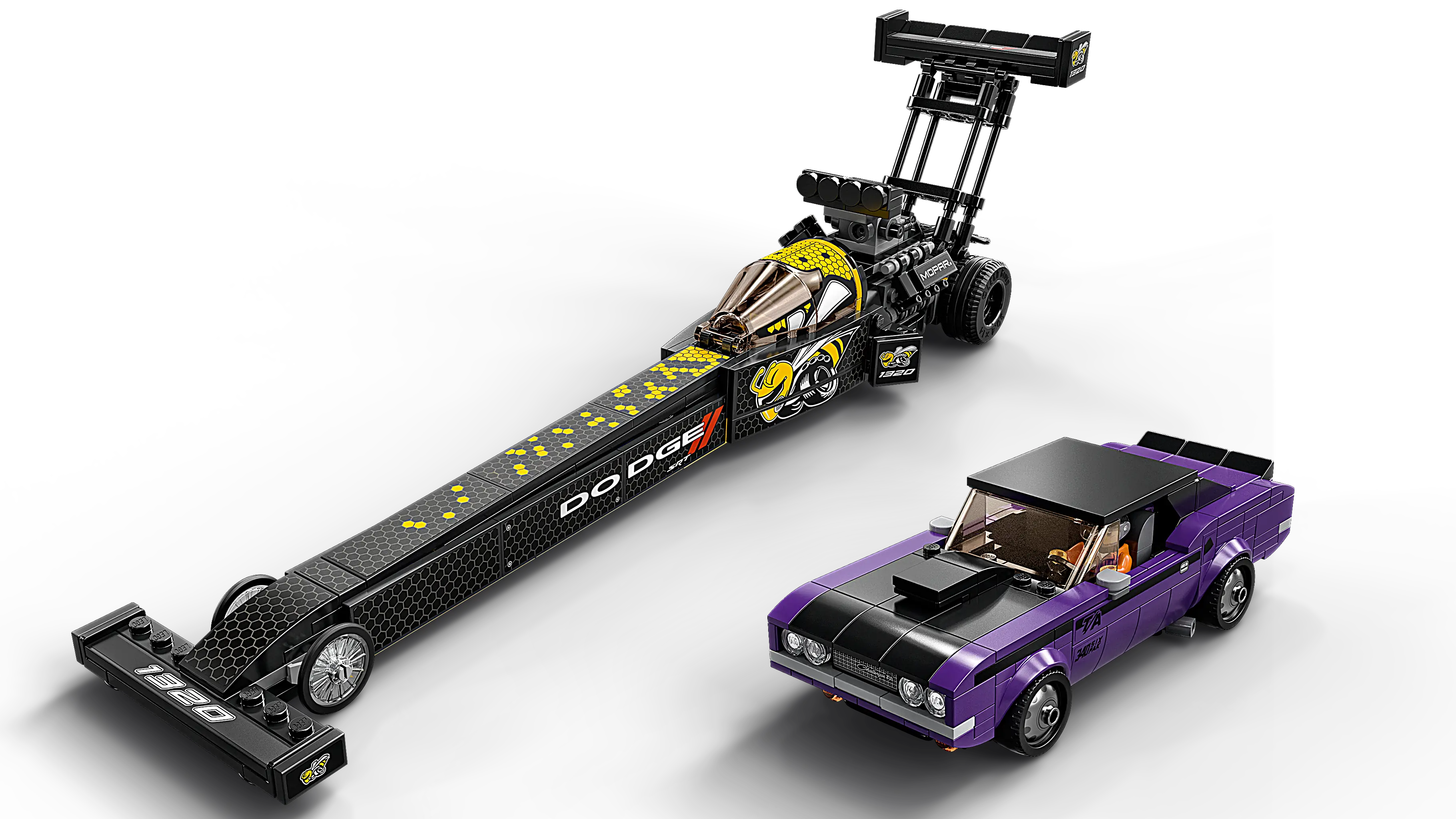LEGO Speed Champions Mopar Dodge//SRT Top Fuel Dragster and 1970