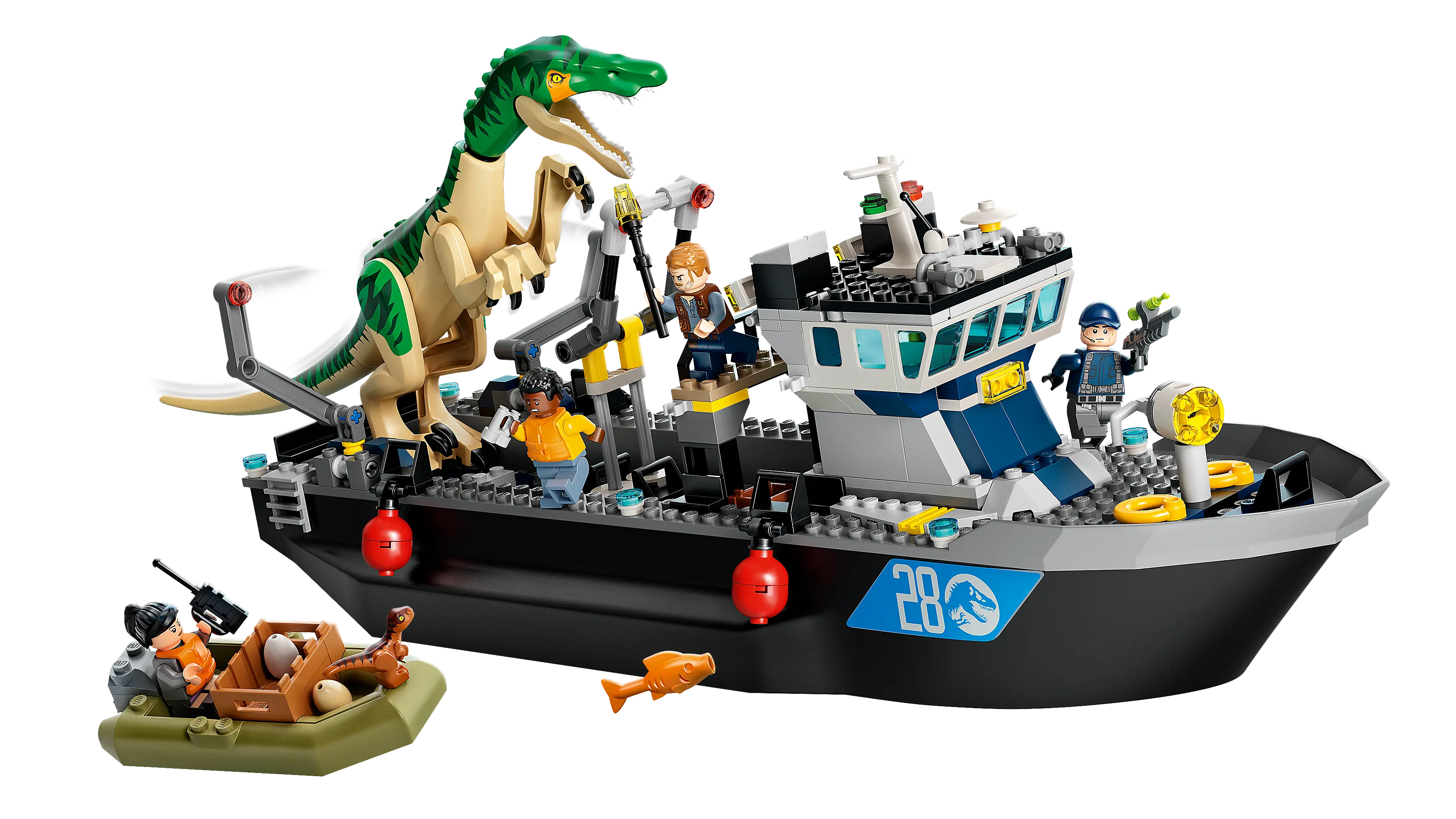 Jurassic World: Baryonyx Dinosaur Boat Escape, online Triceratops Pickup Truck