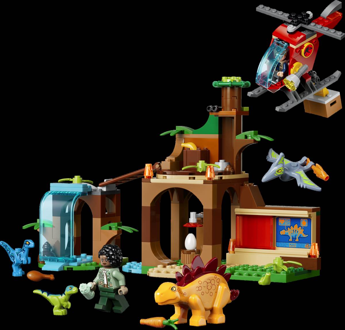 LEGO Jurassic World Velociraptor, Stegosaurus & Pteranodon Rescue
