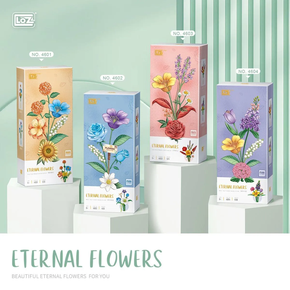LOZ Eternal flowers Blue hope • MINI BLOCKS • Set 4602