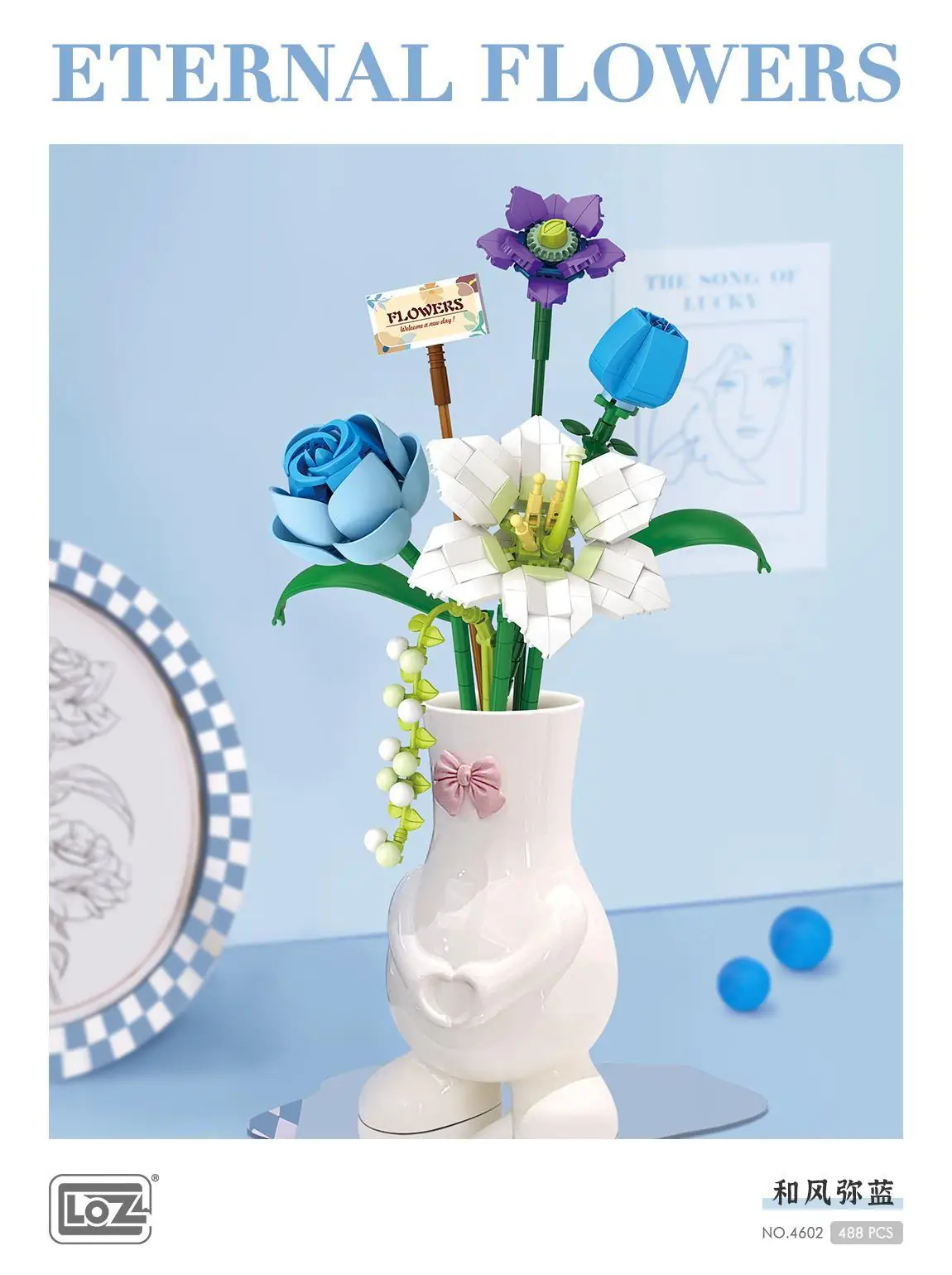 LOZ Eternal flowers Blue hope • MINI BLOCKS • Set 4602