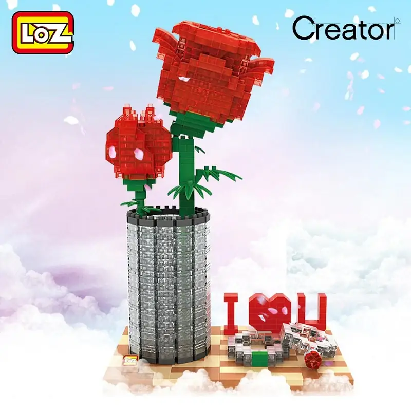LOZ Crystal Rose I LOVE U • DIAMOND BLOCKS • Set 9022