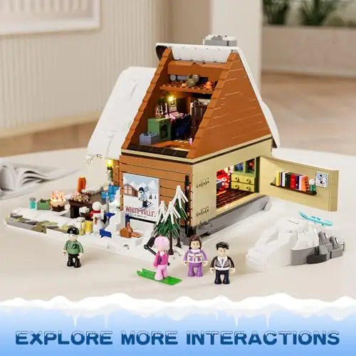 りくのこういち パステル画「雪ふらしの家(ZE348) Lumibricks (Funwhole) Ski Lodge • Set F9041 • SetDB