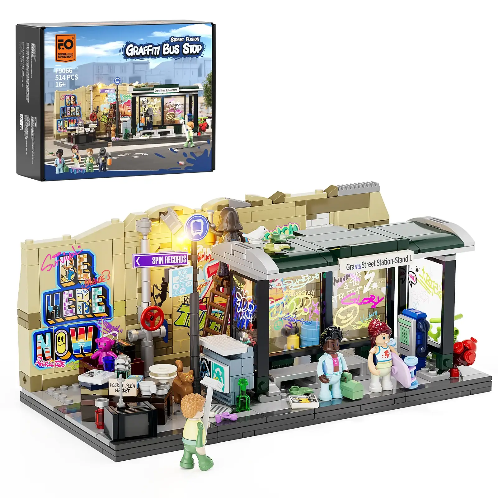 Lumibricks (Funwhole) Graffiti Bus Stop • Set F9066 • SetDB