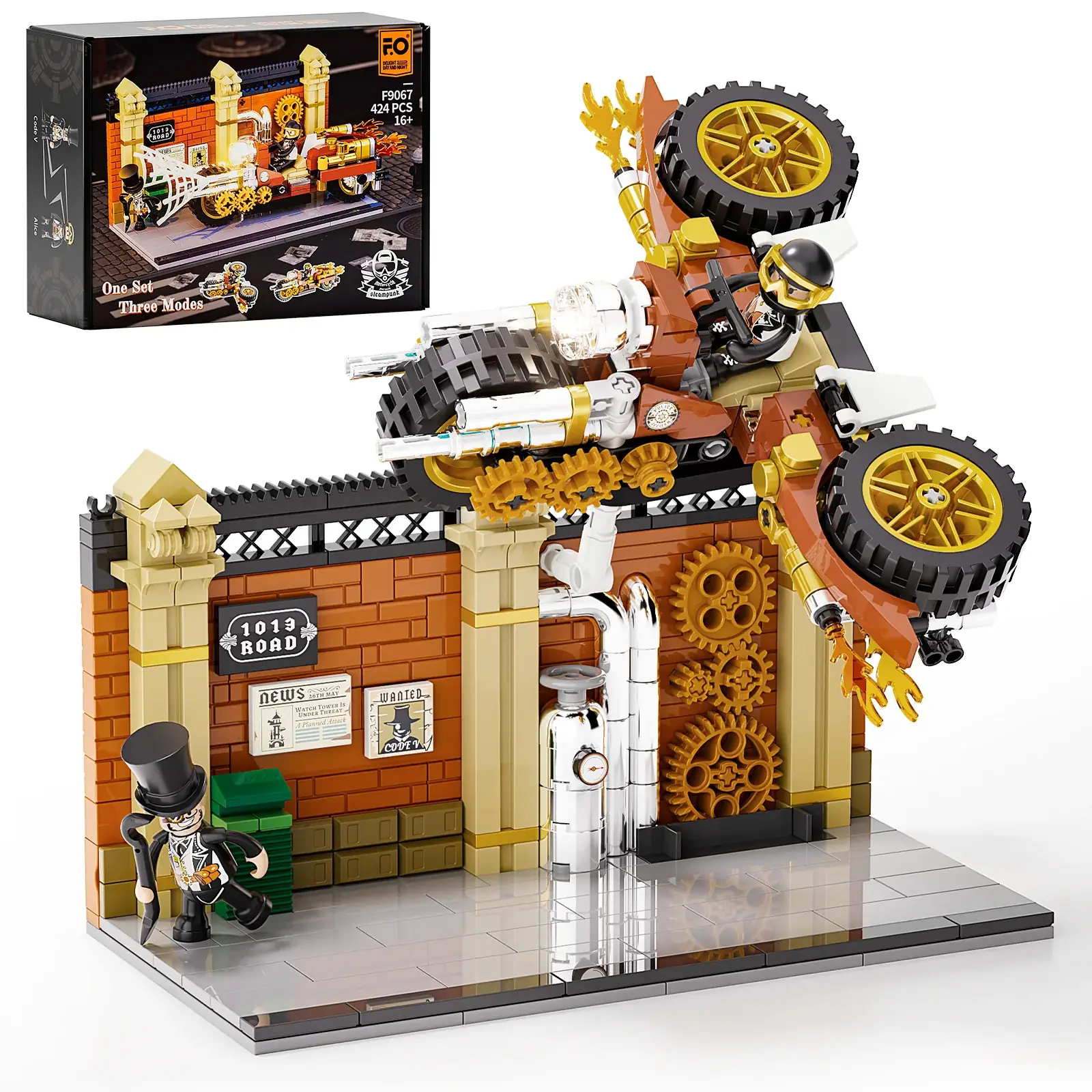 Lumibricks (Funwhole) Steampunk Motorcycle Pursuit
