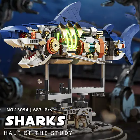超希少　マコシャーク　ロアフェアリング MJI Sharks Machinery • Set 13054 • SetDB • Merlins Bricks