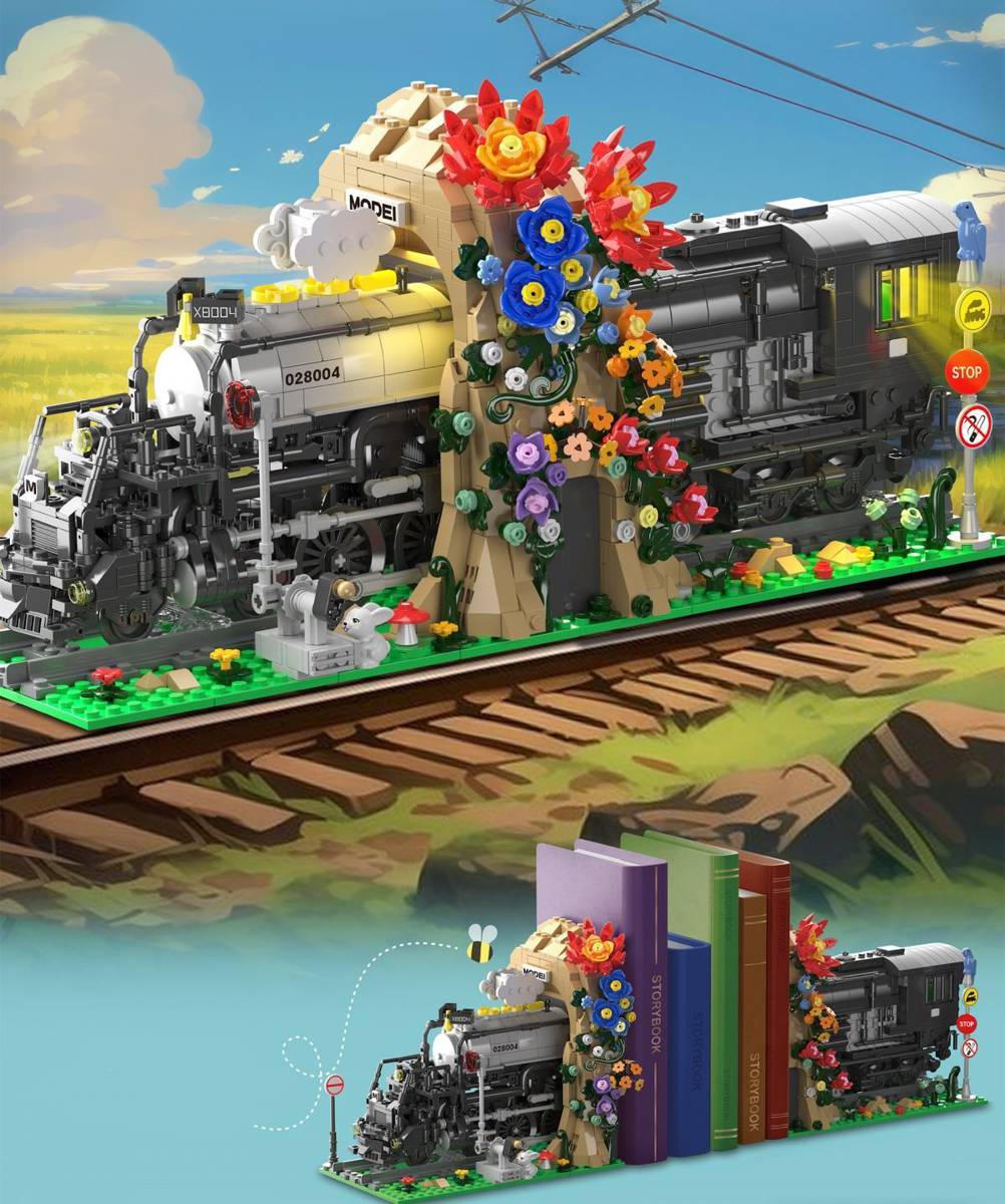 Soutiens-livres - Locomotive à vapeur (MOR-028004) — Prix et comparaison | Brick Broker