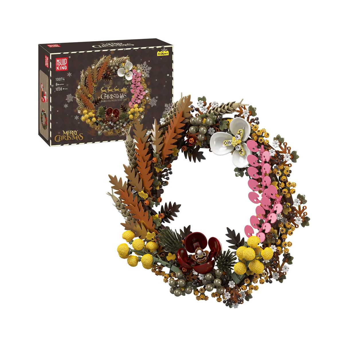 Couronne de fleurs séchées de Noël (MOU-10074) — Prix et comparaison | Brick Broker
