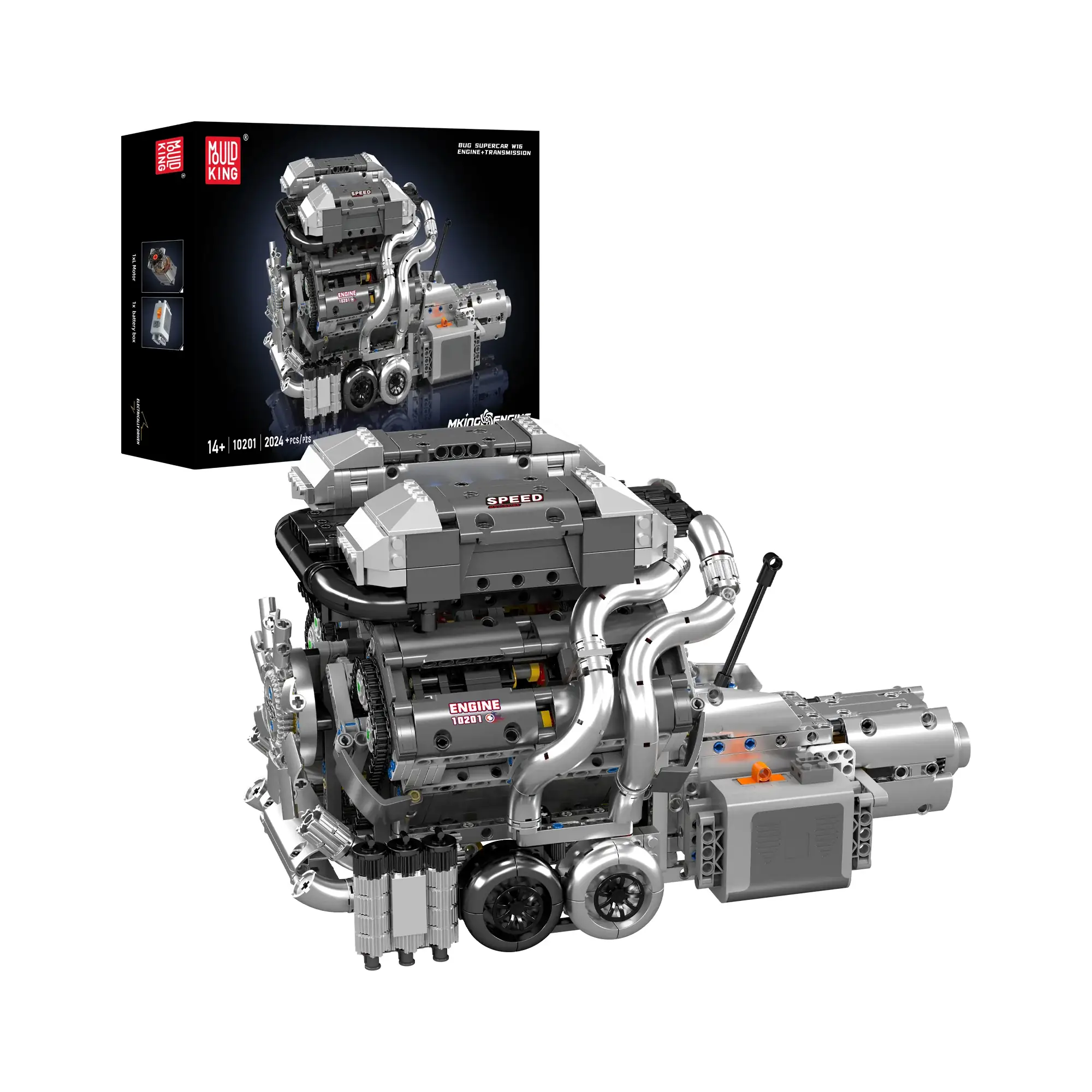 Mould King BUE SUPERCAR W16 ENGINE TRANSMISSION • Set 10201