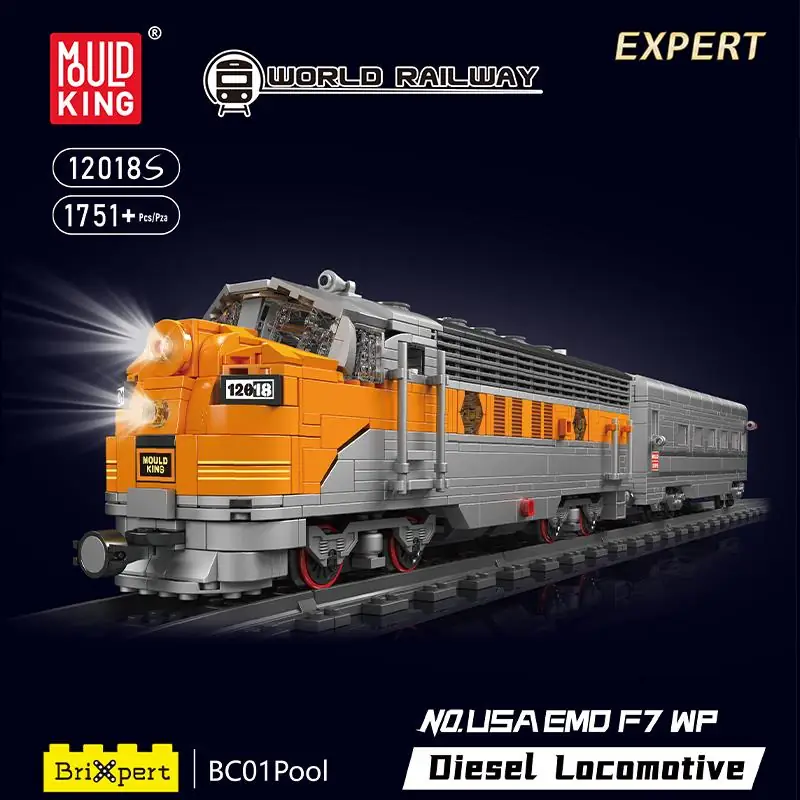 Mould King USA EMD F7 WP Diesel Locomotive • Set 12018S