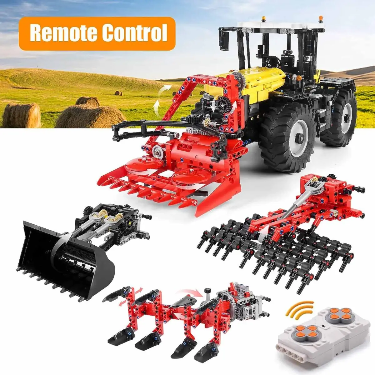 Mould King Technic 4-in-1 Tractor yellow • Set 17019 • SetDB