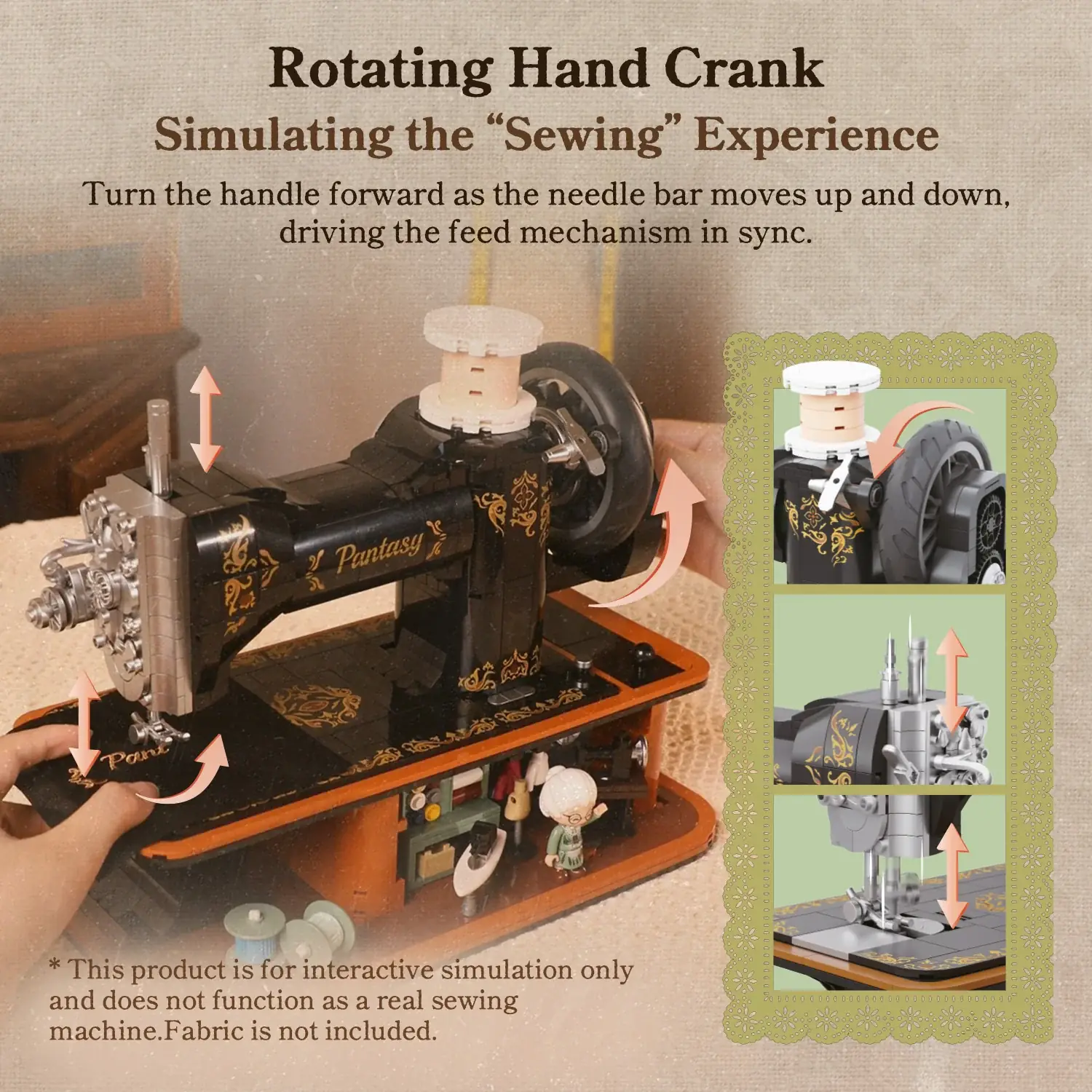 Pantasy Hand Crank Sewing Machine • Set 85028 • SetDB