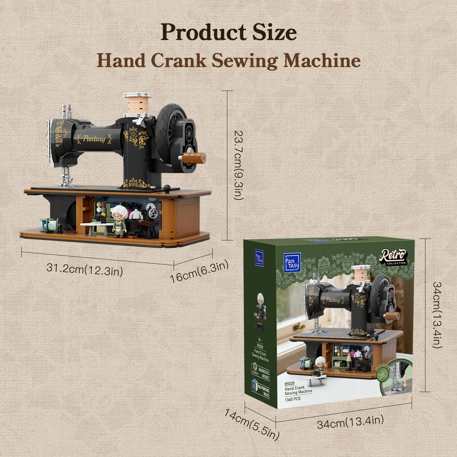 Pantasy Hand Crank Sewing Machine • Set 85028 • SetDB