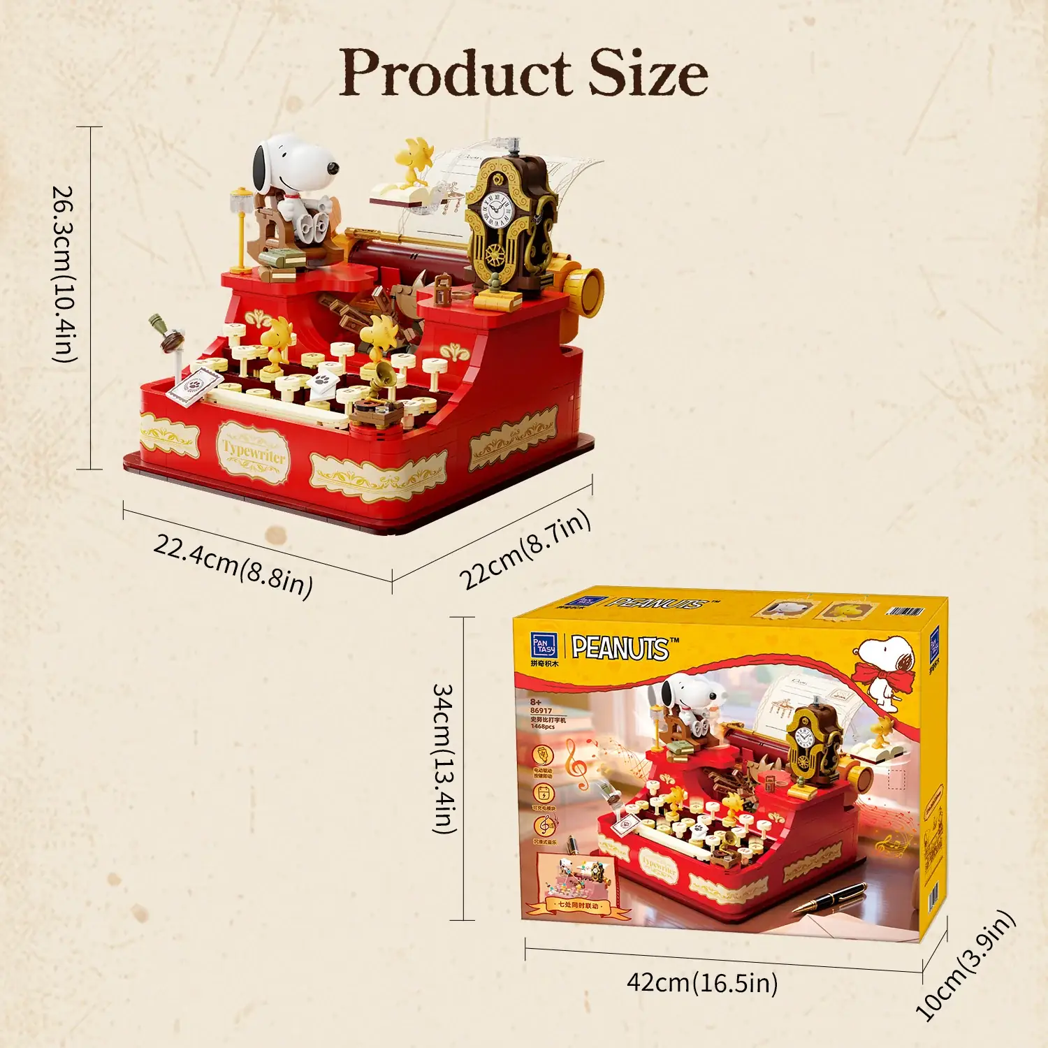 Pantasy Peanuts Snoopy Typewriter • Set 86917 • SetDB