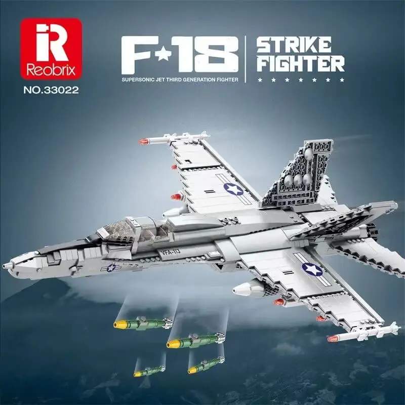 Reobrix F-18 • Set 33022 • SetDB • Merlins Bricks