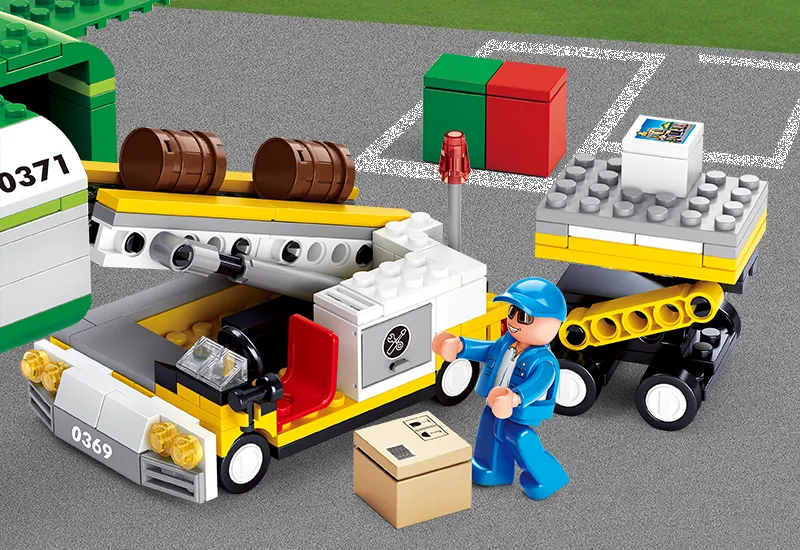 Sluban Klemmbausteine Flugzeuglader Set, 222 Teile, Mit Spielfigur - Kompatibel Mit Anderen Marken, Für Kinder Ab 4
