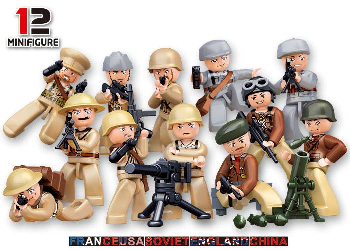 WWII Soldiers Display with 60 polybags (SLB-M38-B0580) — Prix et comparaison | Brick Broker
