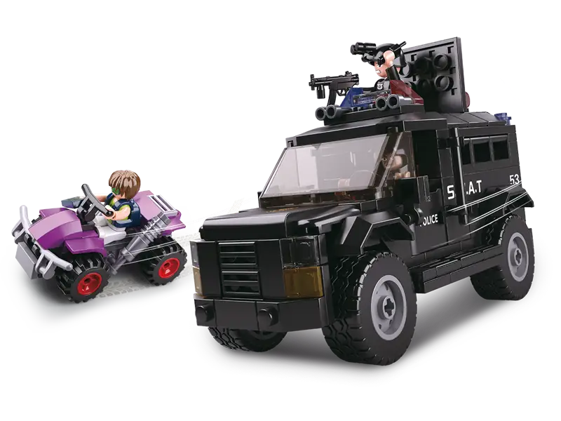 Sluban Armored Riot Police Van • Set M38-B0653 • SetDB