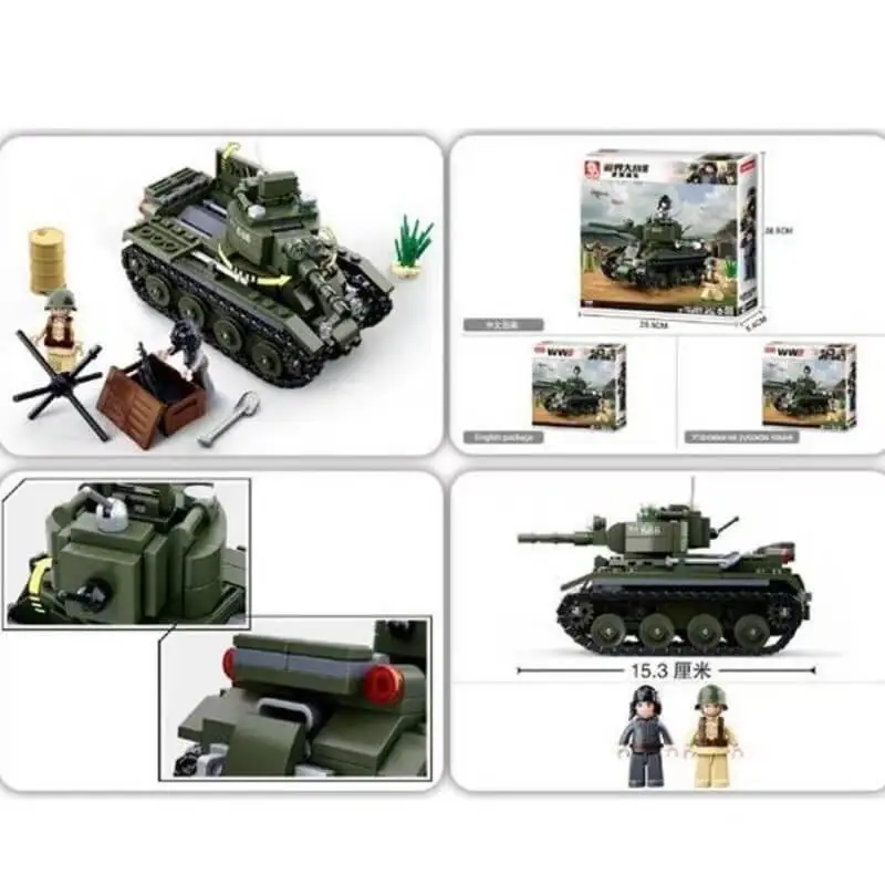 Sluban M38-B0680 Set Costruzione WWII 4 In 1 - 353 Pezzi - Display Box - Colori Vari - 3