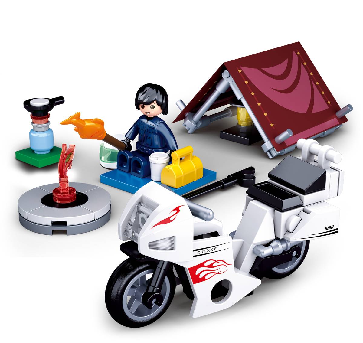 Motocycliste de camping (SLB-M38-B0717E) — Prix et comparaison | Brick Broker