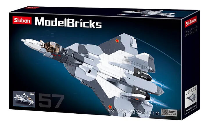 Sluban Gray White Jet Fighter 2 in 1 • Set M38-B0986 • SetDB