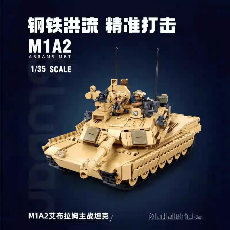 Sluban M1A2 Abrams Main Battle Tank • Set M38-B1365 • SetDB