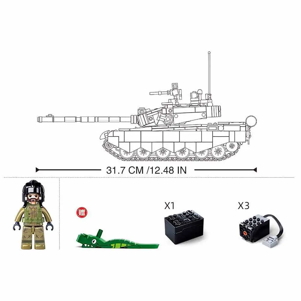 Sluban Brick tank ZTZ-99AS with remote control