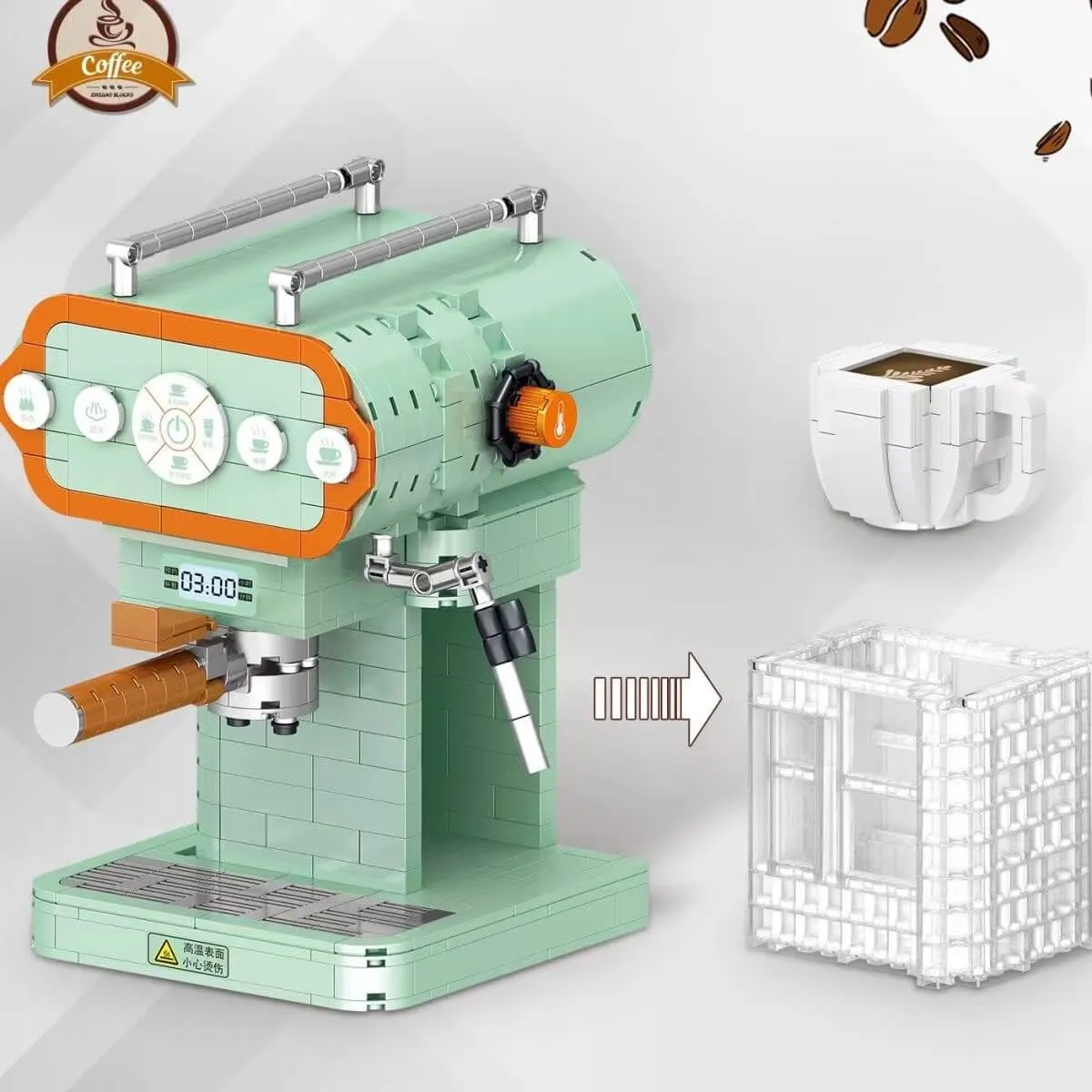 ZHEGAO Modern Coffee Machine • MINI BLOCKS • Set 01008