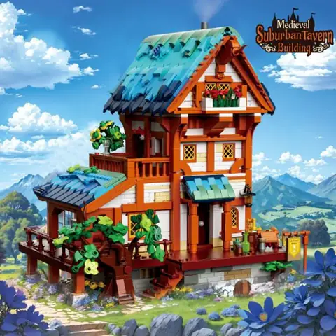 ZHEGAO Medieval Suburban Tavern Building • MINI BLOCKS