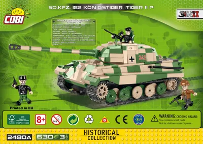 KING TIGER 1:24 Ｐanzerkfwagen_VITiger II Cobi Tiger II PzKpfw VIB „Königstiger” German heavy tank