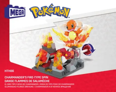 Jumbo Pokémon Bouwset MEGA Pokémon Jumbo Charmander Bouwset - 750 Stenen, Beweegbare Armen/benen, Inclusief Pokébal, Voor Kinderen Vanaf 10 Jaar Beweegbare Charmander Met Pokébal