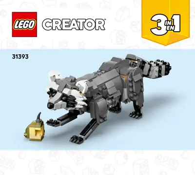 LEGO Creator Forest Animals Gray Wolf • Set 31393 • SetDB