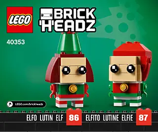 New 2019 Lego Brickheadz Reindeer and Elves #40353 good NOS sealed