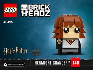 *NEW* 40495 Brick Headz Harry Potter, Hermoine, high quality Ron Weasley & Hagrid